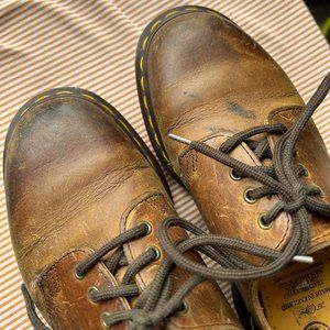 Vintage 90s Doc Marten Brown Lace-Up Oxford Shoes… - image 1